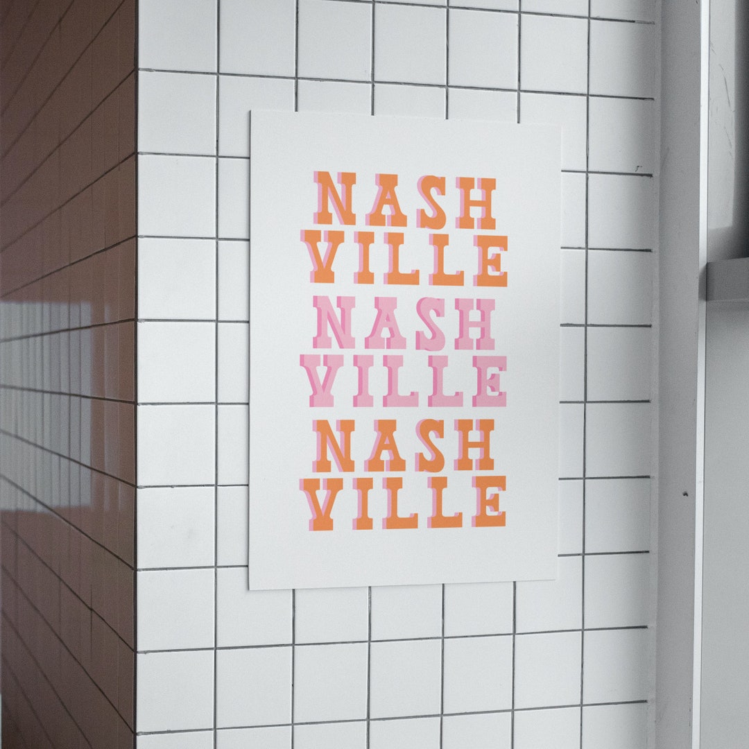 Pink and Orange Nashville Print Pink Nashville Nashville Etsy