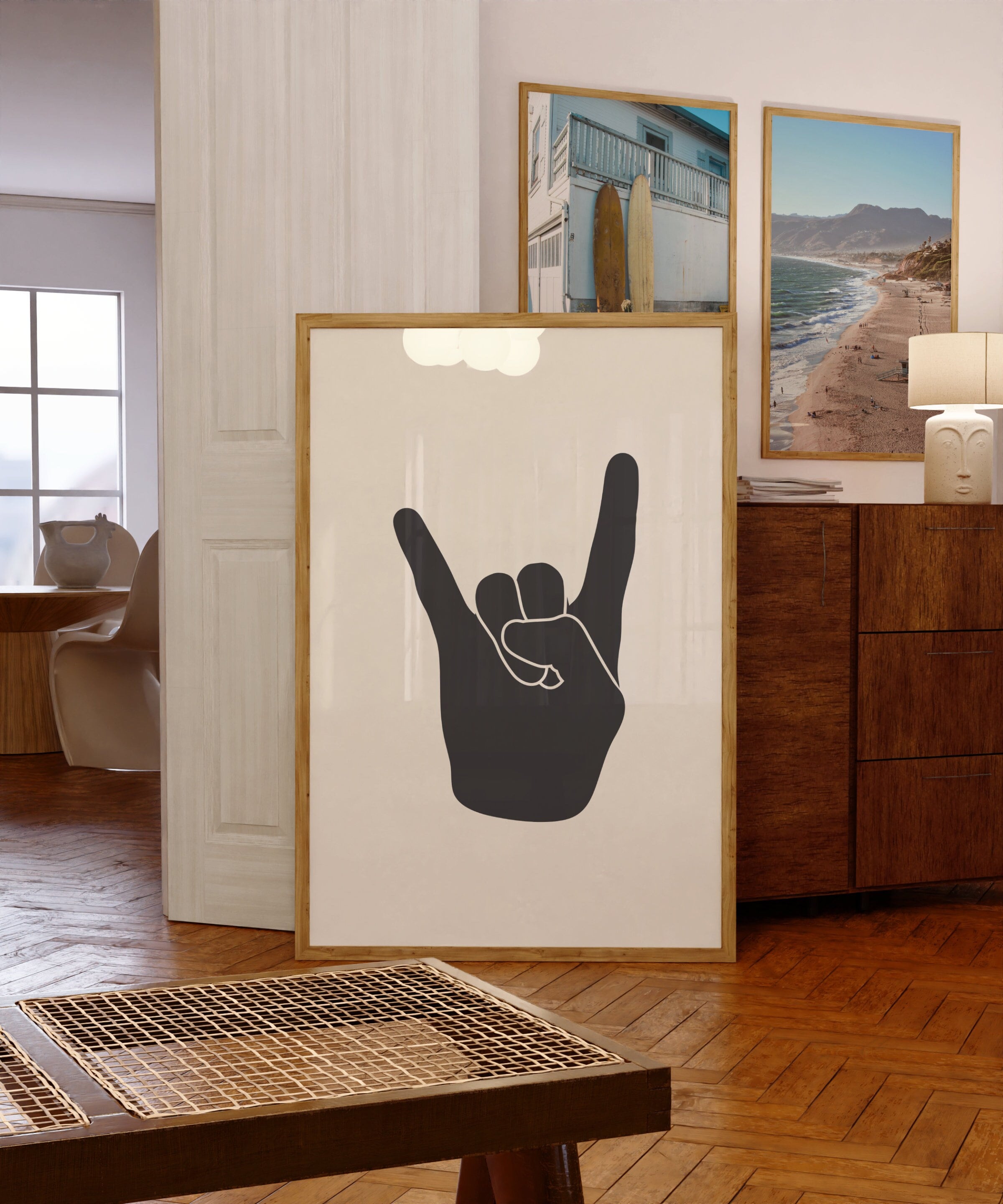Rock on Hand Wall Art, Rock on Hand Sign, Rock on Symbol, Rock on