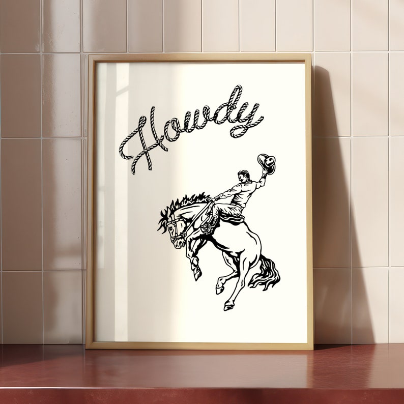 Rope Howdy Cowboy Print, Western Wall Art (digital Download) - Etsy