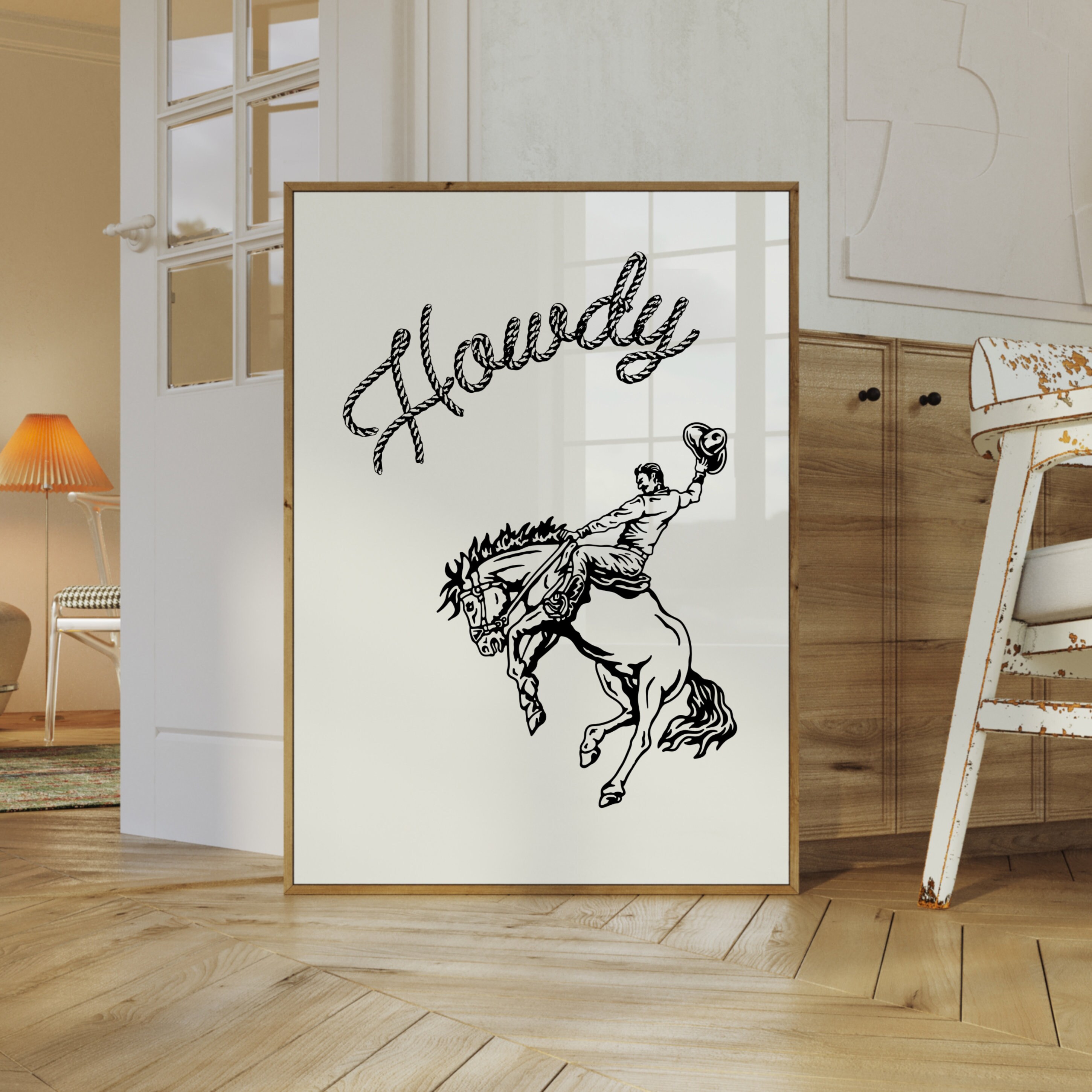 Rope Howdy Cowboy Print, Western Wall Art (digital Download) - Etsy