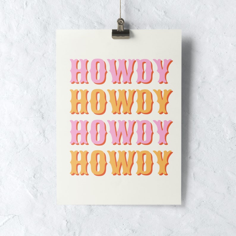 Howdy Print Western Wall Decor Howdy Wall Art Western - Etsy