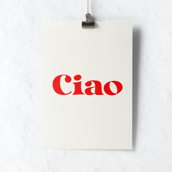 Ciao Italienischer Spruch Druck Reise Wandkunst Etsy.de
