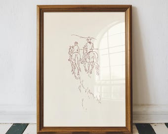 Cowboys on Horseback Wall Art, Digital Download, Cowboy Print, Western Print, Cowboy Wall Decor, Western Decor, Farmhouse Print, Horse Art