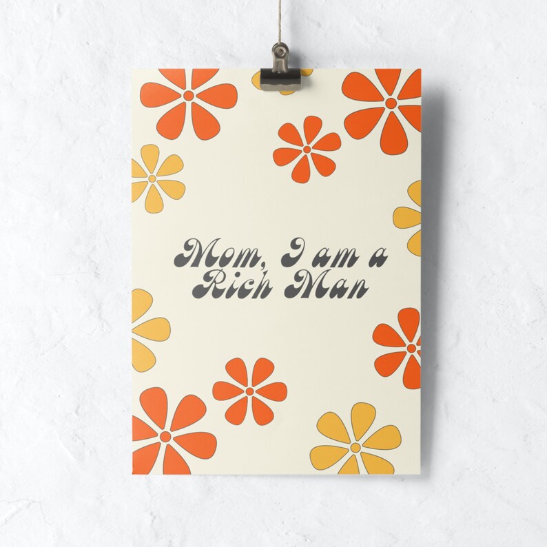 Mom I Am A Rich Man Mom I Am A Rich Man Cher Quote Wall Art Téléchargement | Etsy