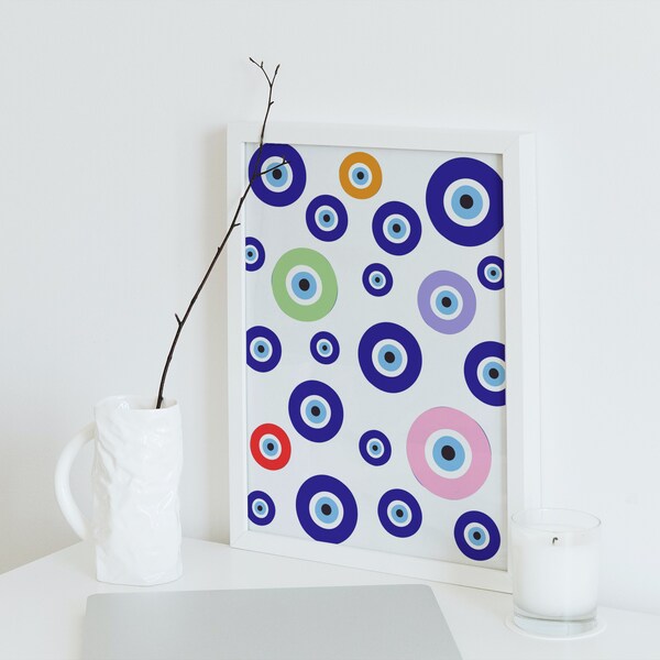 Pink Evil Eye Wall Poster - Etsy