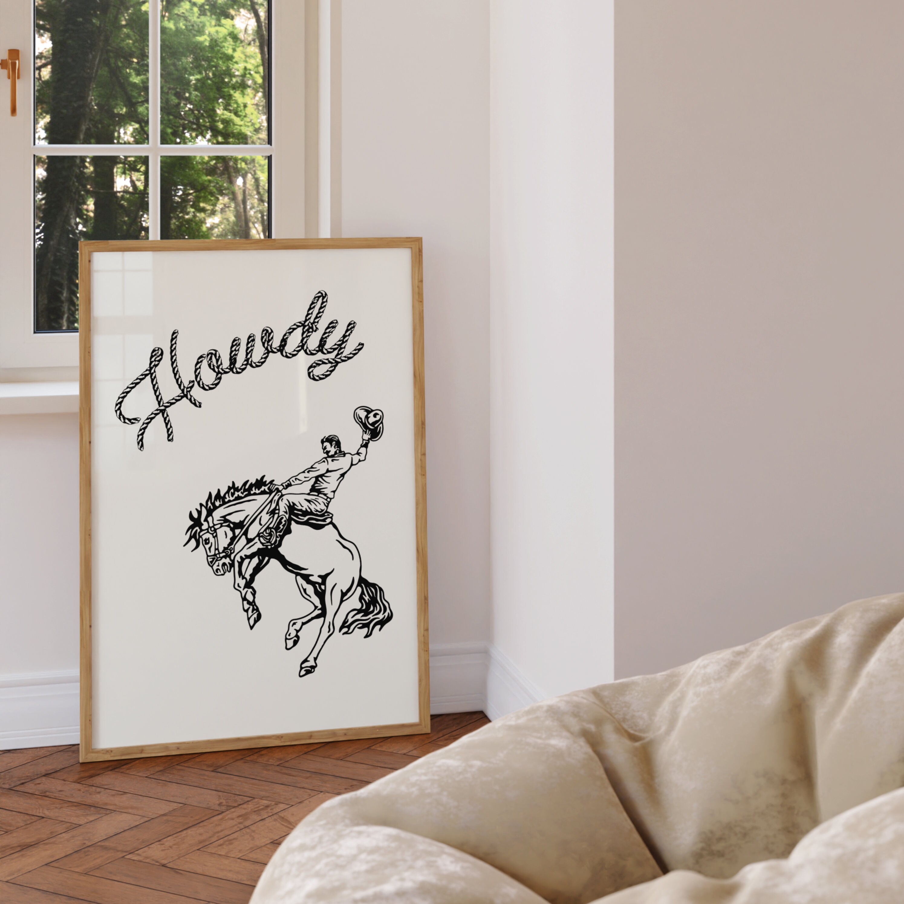 Rope Howdy Cowboy Print, Western Wall Art (digital Download) - Etsy