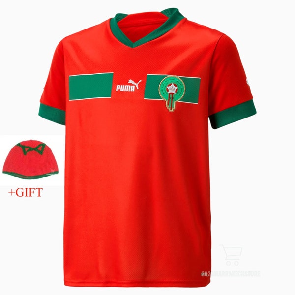 Gift Adult Morocco Soccer Jersey Soccer Kit 2022 2023 Any Name Any Number with free shipping football soccer +Gift Token hat