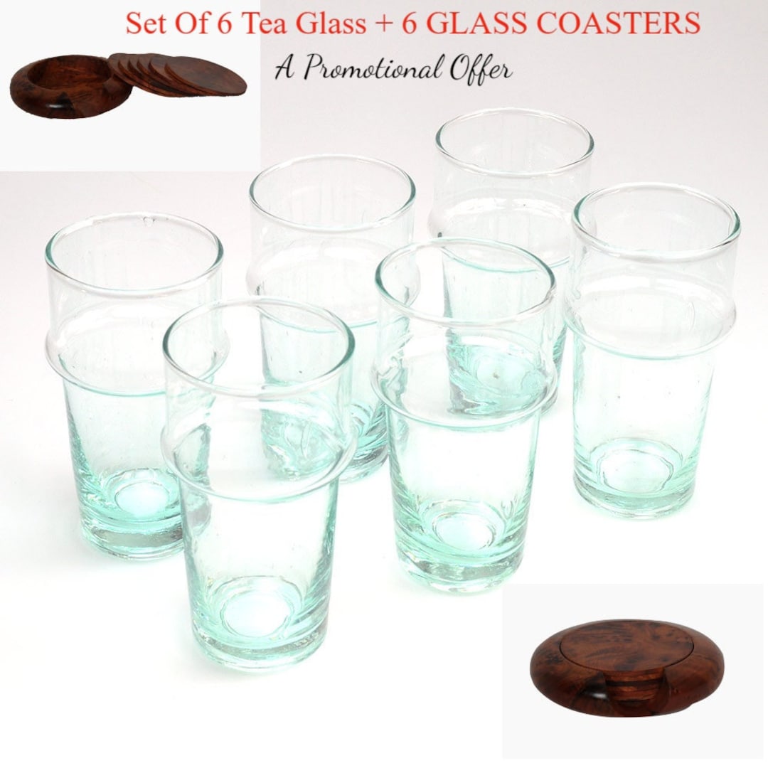 Handcrafted Moroccan Tea Glass Set of 6 Beldi Glasses Unique Etsy