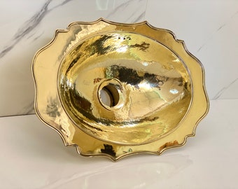 Antique Solid Brass Sink, Unlacquered Exposed Oval Bathroom Sink, Bathroom Vessel sink