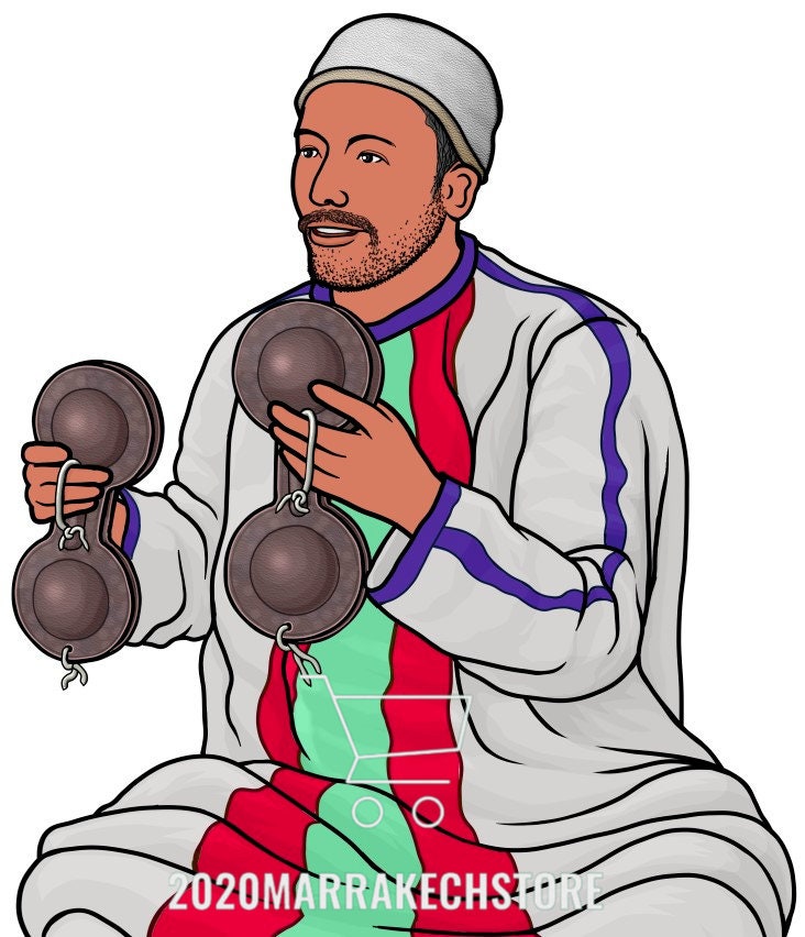 Original Handcrafted Moroccan Pair Gnawa Iron Castanets Qaraqueb Qraqeb ...