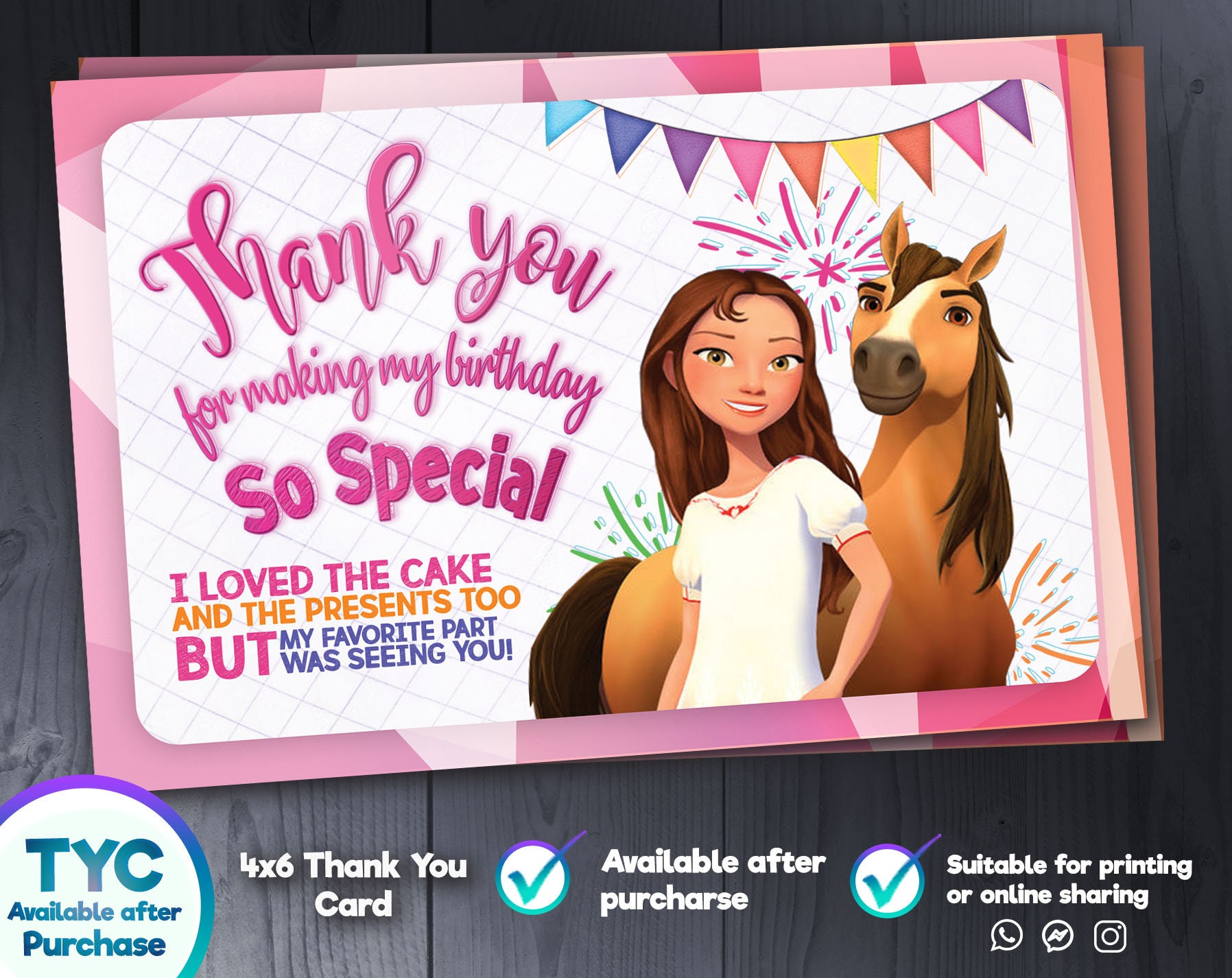 Spirit Birthday Invitation, Spirit Riding Printable Birthday Party Invitations, Digital Kids ...