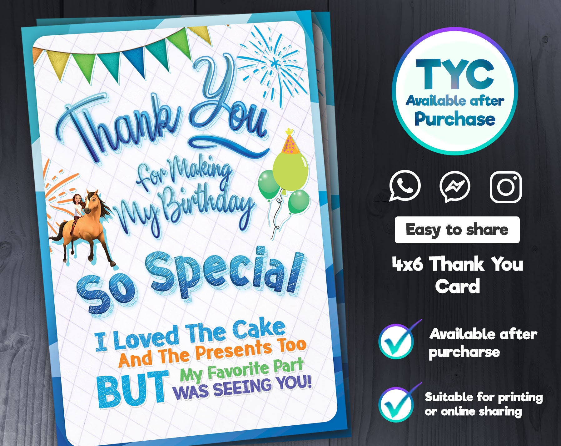 Spirit Riding Free Birthday Invitation, Printable Birthday Party Invitations, Digital Kids Party ...