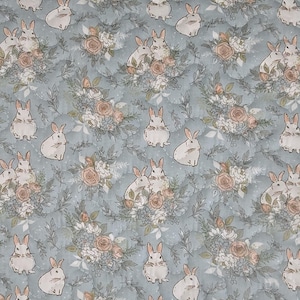 Baby Play Mat: Non-Slip Tummy Time Activity Mat (5x7ft) Bun Bouquet- Teal