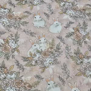 Baby Play Mat: Non-Slip Tummy Time Activity Mat (5x7ft) Bun Bouquet - Blush