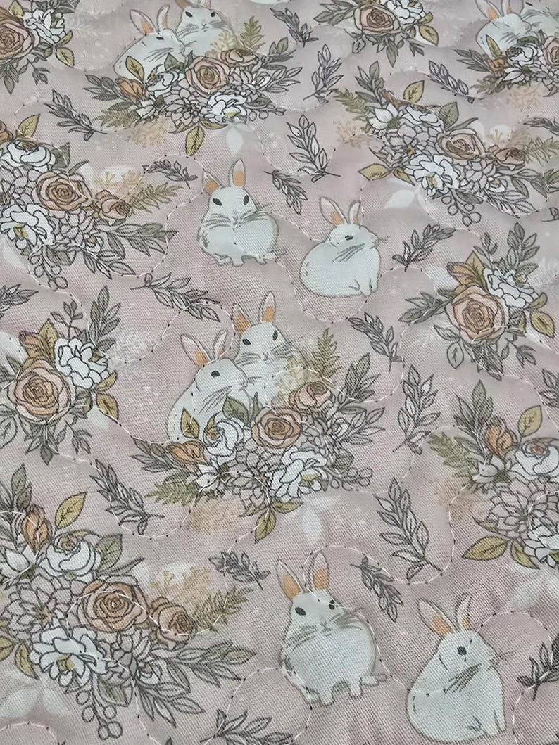 Baby Play Mat: Non-Slip Tummy Time Activity Mat (5x7ft) Bun Bouquet - Blush