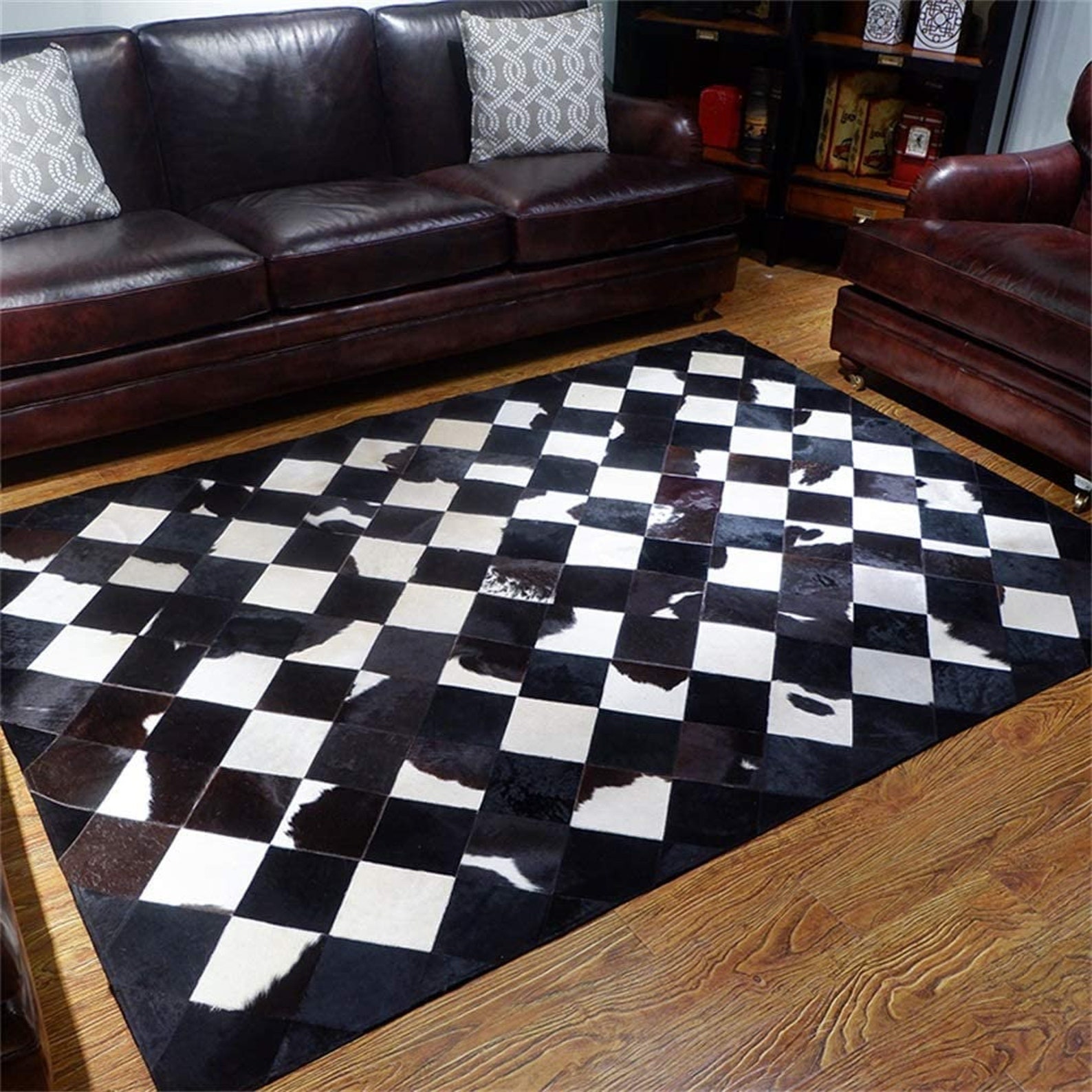 GENUINE COWHIDE RUG Handmade 100 Natural Cow Hide Area Rug Etsy