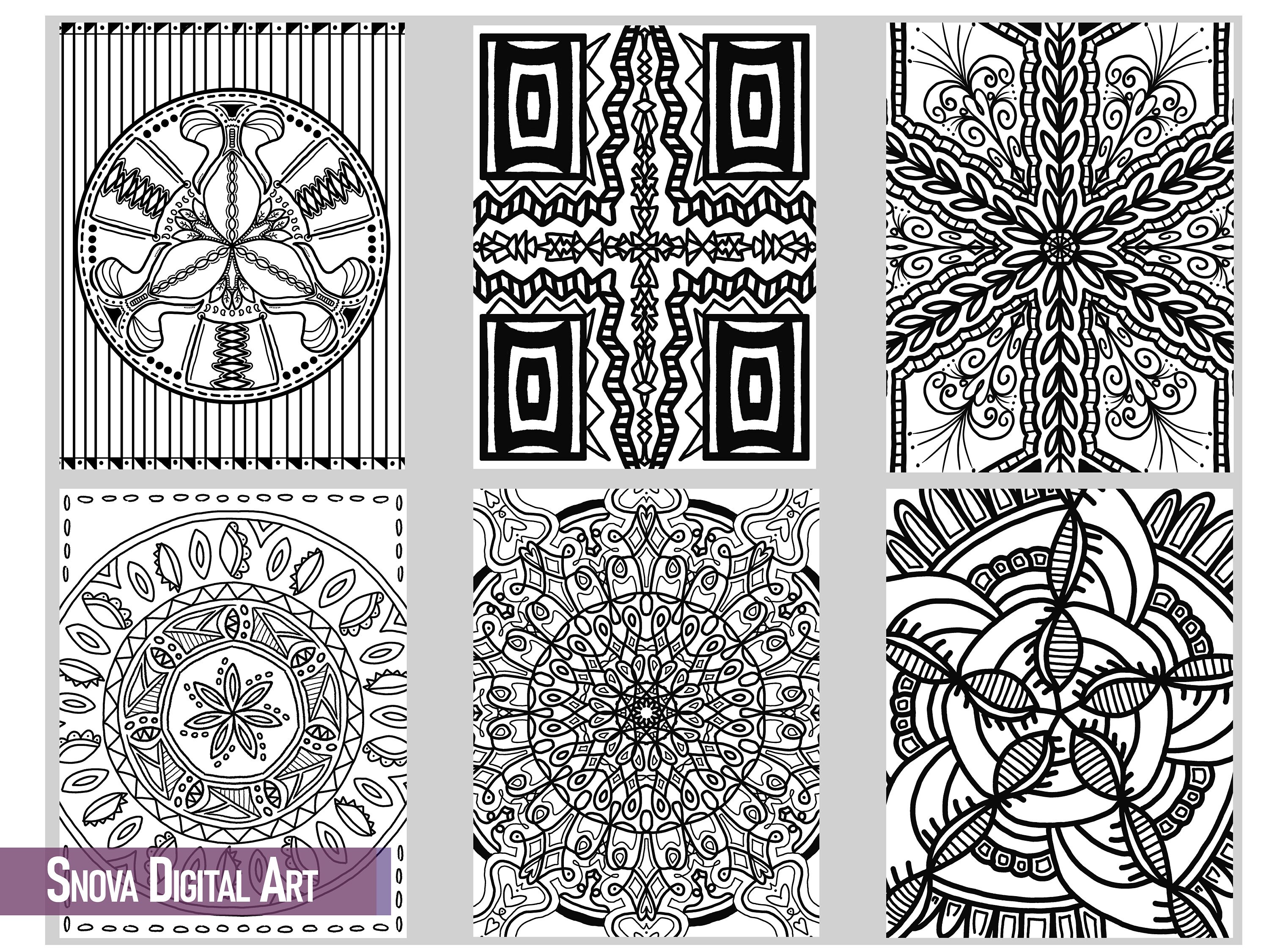 detailed mandala coloring pages for adults kids coloring etsy