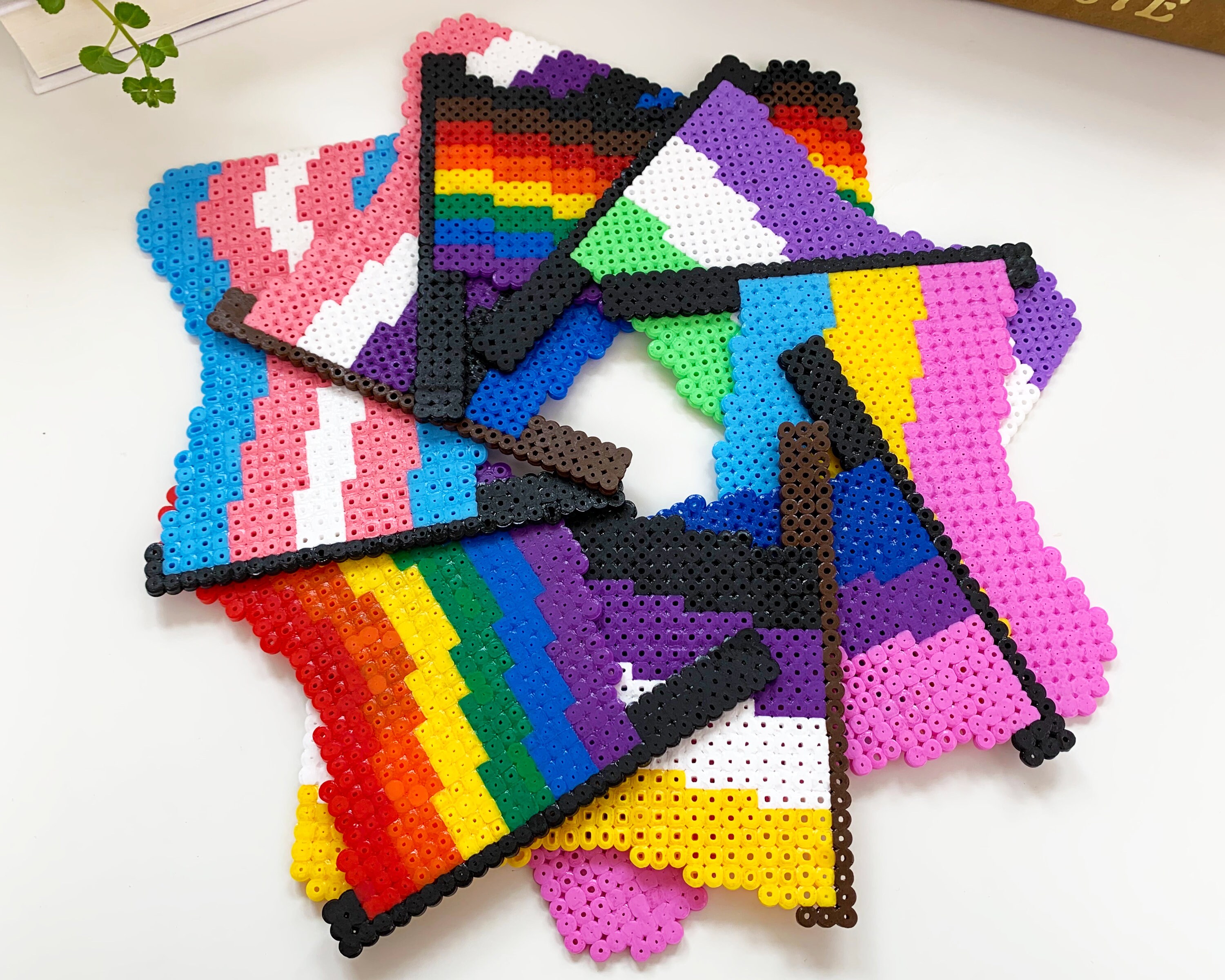 Rainbow LGBTQ Pride Flag Decor Hama Perler Bead Decor/ Etsy
