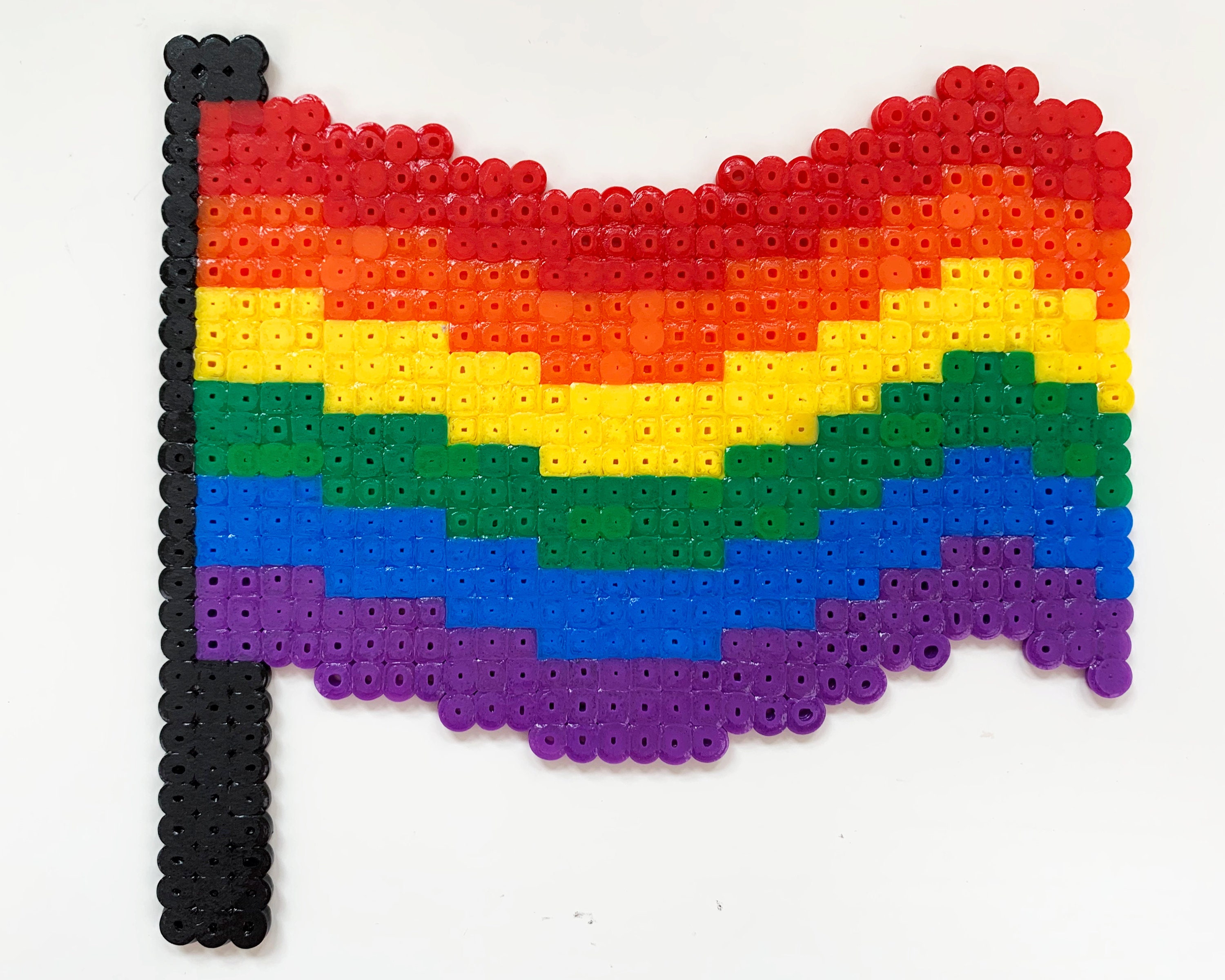 Rainbow LGBTQ Pride Flag Decor Hama Perler Bead Decor/ Etsy