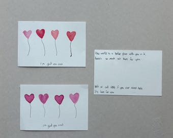 Pink Heart Balloon Watercolor