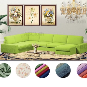 Kivik corner sofa with chaise lounge sofa cover,custom made cover fits Kivik sectional sofa,personalized sofa cover,custom made cover
