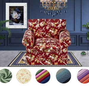 Handemade Floral covers fit Ektorp Armchair,Cotton covers,Velvet covers,Cover comes with free pet mat,Custom made covers fit Ektorp Armchair