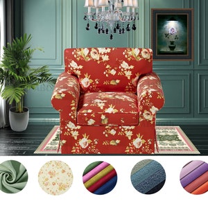 Handmade floral covers fit Ektorp Armchair,Custom made pure cotton/velvet/corduroy/shepra/floral covers, cover comes with free pet mat