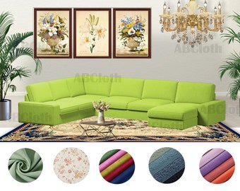 Kivik corner sofa with chaise lounge sofa cover,custom made cover fits Kivik sectional sofa,personalized sofa cover,custom made cover