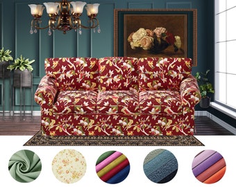 Floral pattern Ektorp 3 seat sofa covers,Handmade cover comes with free pet mat, Custom made covers fit Ektorp 3 seat sofa