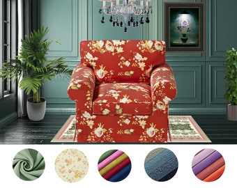 Handmade floral covers fit Ektorp Armchair,Custom made pure cotton/velvet/corduroy/shepra/floral covers, cover comes with free pet mat