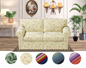 Floral pattern Ektorp Loveseat sofa covers, custom covers comes with free pet mat, Custom made covers fit Ektorp 2 seat sofa