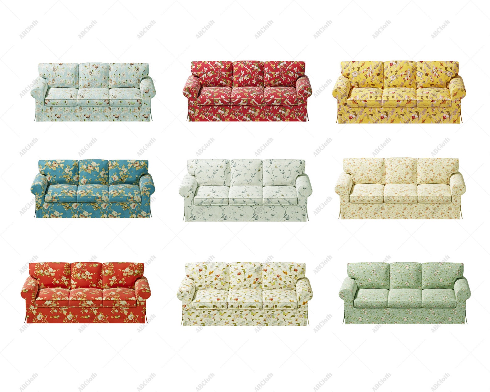 Ektorp 3 Seat Sofa Covers in Floral Pattern Fabrics Cover Etsy