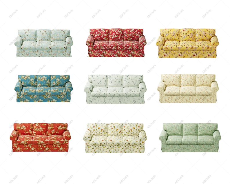 Ektorp 3 Seat Sofa Covers in Floral Pattern Fabrics Cover Etsy