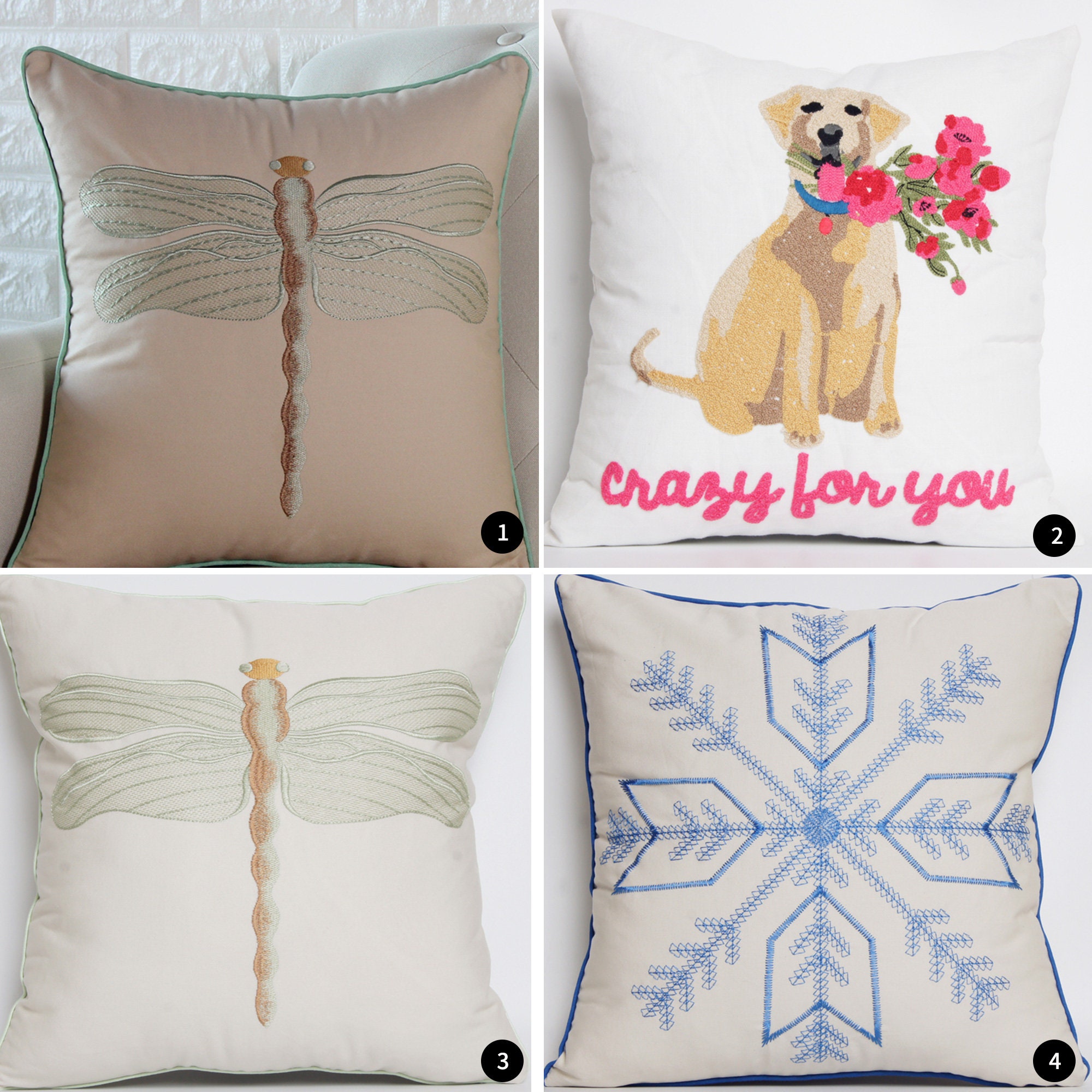 23 patterns embroidery cushion coversembroidery100 cotton Etsy