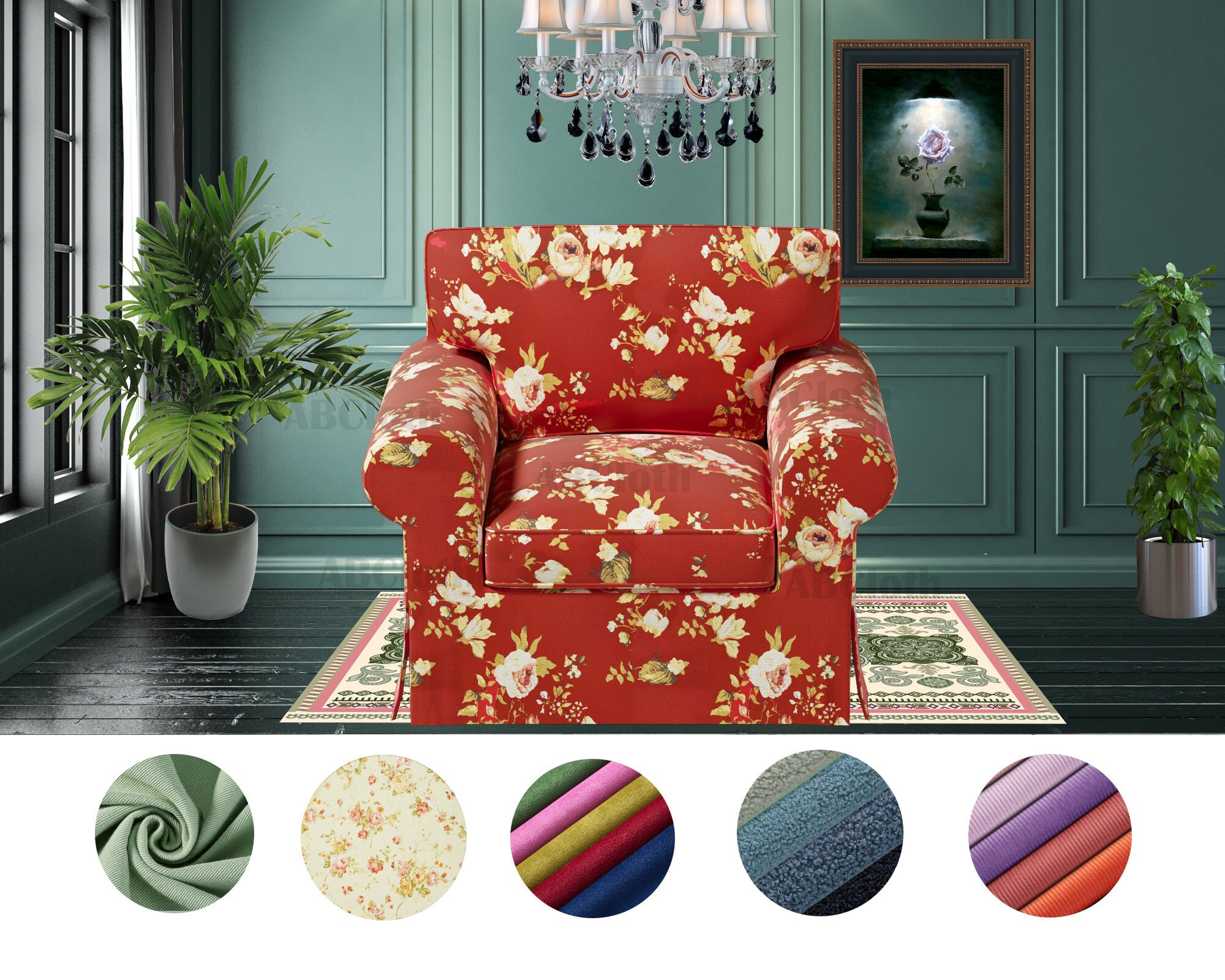 Velvet arm chair covers best sale
