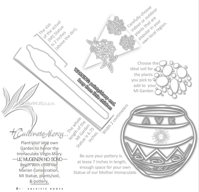 STATUE Ofthe IMMACULATA Miniature Garden Statue order to Create Ur Own