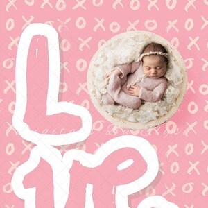 Pink Valentine XO Newborn Photography Backdrop (Digital Download)