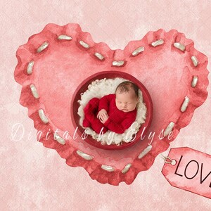 Heart Love Newborn Photography Digital Backdrop