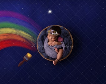 Backdrop for Rainbow babies, Newborn Photography, Digital background for Rainbow baby, Digital Backdrop. Rainbow composite.