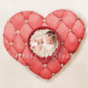 Valentine Heart Newborn Photography Digital Backdrop (Digital Download)