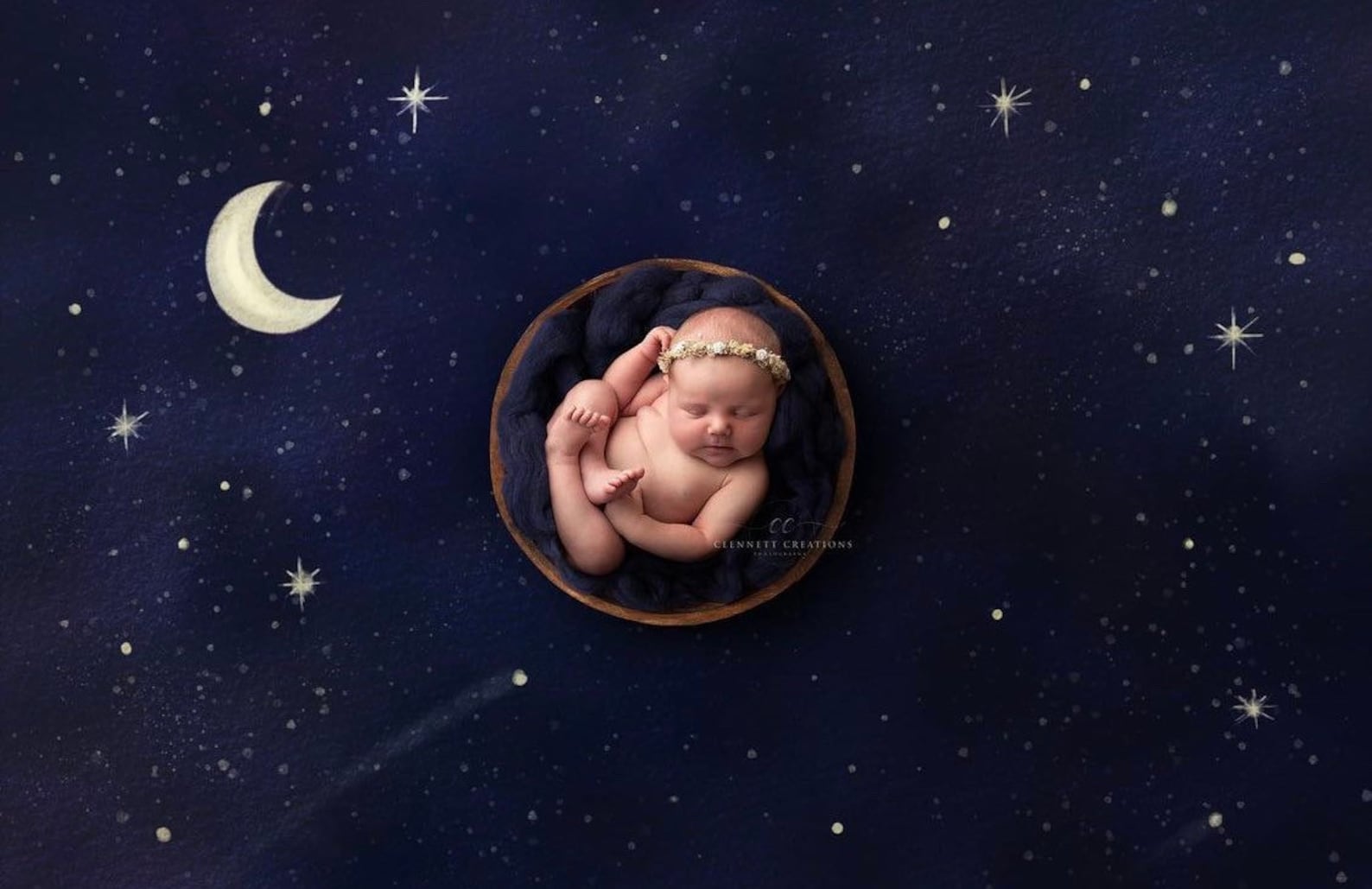 galaxy round newborn backdrop sample