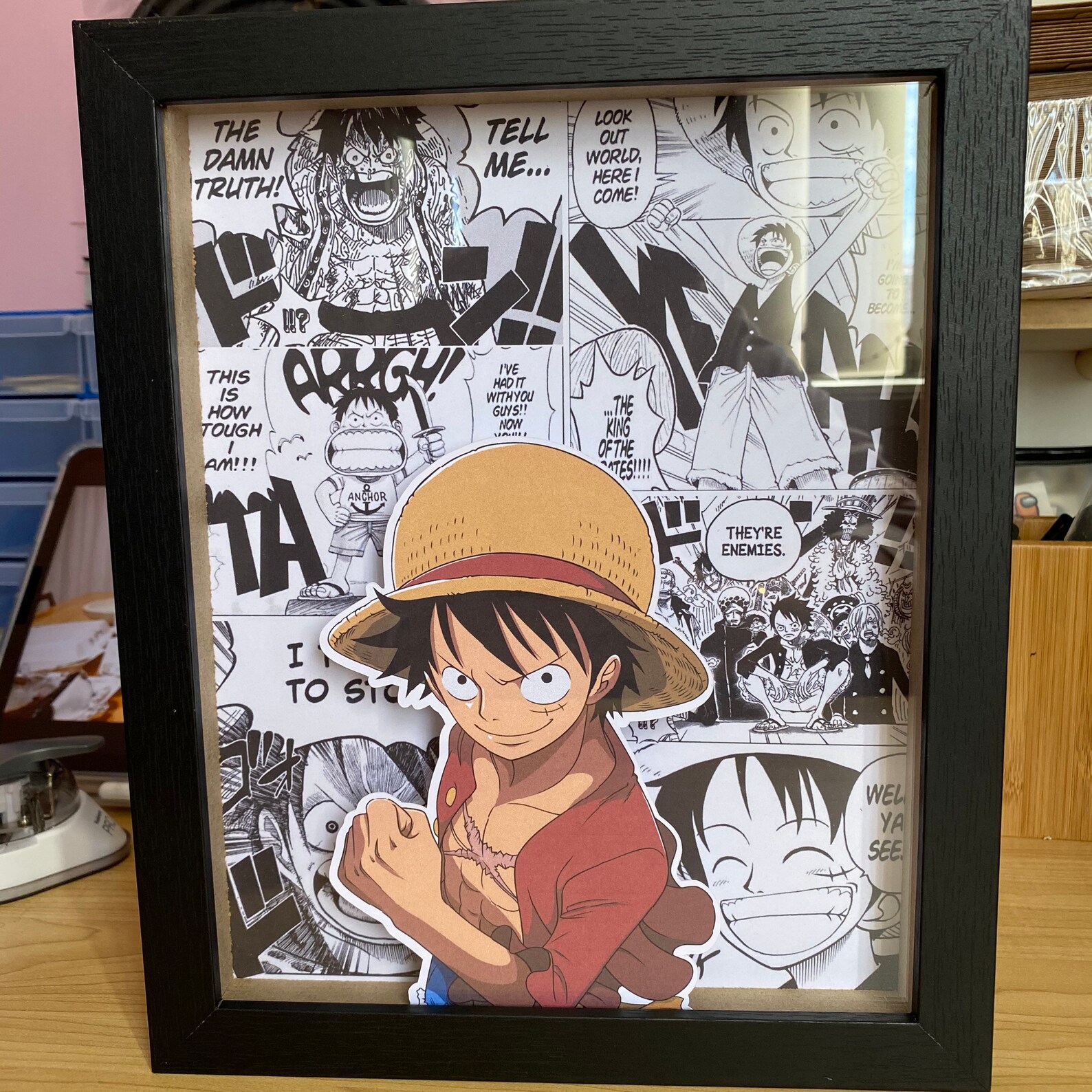 Anime Shadow Box 3D Art One Piece Luffy Zoro Chopper Etsy