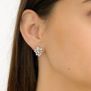 AUREL • Bridal Stud Earrings • Crystals Wedding Earrings • Wedding Luxury Earrings • Sparkle Bridal Earrings •  Pearl Bridal Earrings