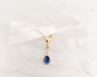 LA REINA Crystal Something Blue | Blue Crystal Wedding | Bride something Blue | Bridal Luck Pin Blue | Bridal Gift Something Blue