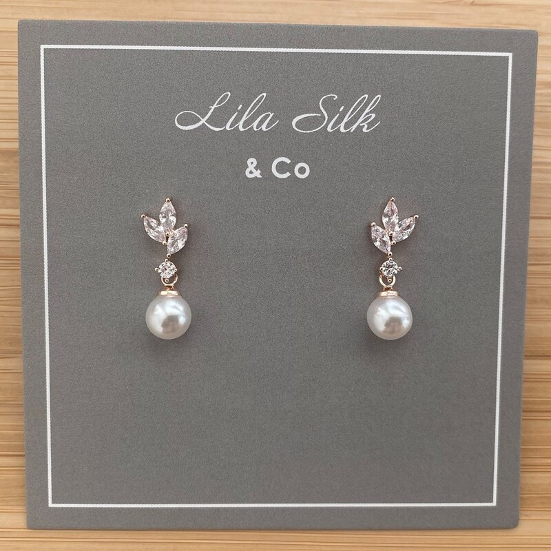 Drop Pearl Wedding Earrings Etsy
