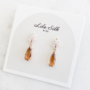 EVELYN Crystal Bridal Earrings •  Bridal Crystals Wedding Earrings • Wedding Bride Earrings • Sparkle Bridal Earrings • Boho Earrings