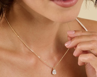 Crystal Wedding Necklace | Bridal Diamond Necklace | Dainty Wedding Necklace | Bridal Wedding Necklace | Gift for Her