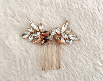 Crystal Bridal Hair Comb | Vintage Gold Wedding Headpiece