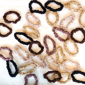 ORGANIC Mulberry Silk Scrunchies | Silk Hair Gift Scrunchies | Silk Scrunchies | Silk Women’s Hair Scrunchies | Skinny Silk Scrunchies