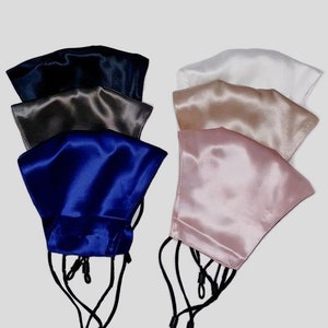 100 %  Organic Mulberry silk face mask | Triple layer | Nose clip | Filter Pocket | Super soft Silk face mask | Adjustable bands | Reusable